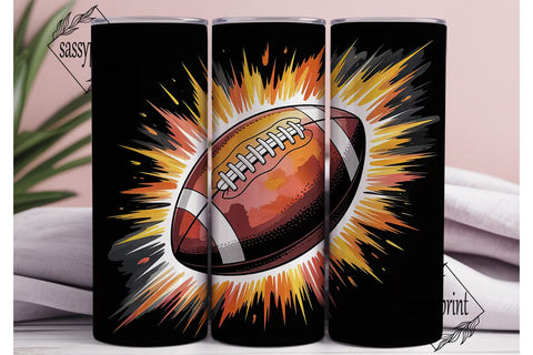 Fiery Football 20oz Tumbler Wrap Sublimation sassyprint 
