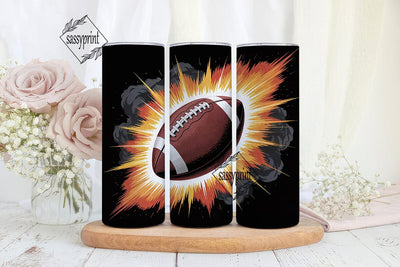 Fiery Football 20oz Tumbler Wrap Sublimation sassyprint 