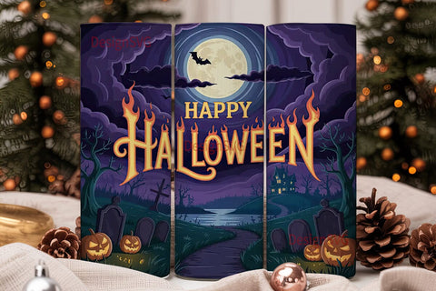 Fiery Halloween 20oz Tumbler Wrap Sublimation DesignSVG 