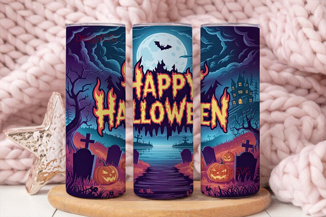 Fiery Halloween 20oz Tumbler Wrap Sublimation DesignSVG 