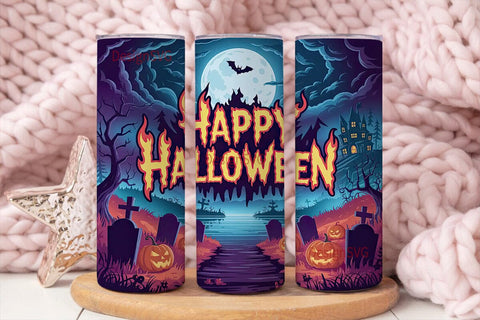 Fiery Halloween 20oz Tumbler Wrap Sublimation DesignSVG 