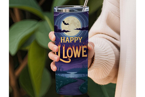 Fiery Halloween 20oz Tumbler Wrap Sublimation DesignSVG 