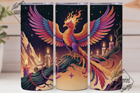 Fiery Phoenix Mystical Art Skinny PNG Sublimation sassyprint 