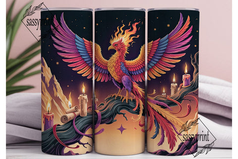 Fiery Phoenix Mystical Art Skinny PNG Sublimation sassyprint 