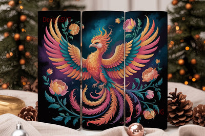 Fiery Phoenix Tumbler Wrap Sublimation DesignSVG 