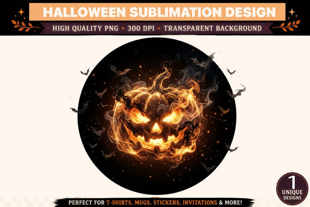 Fiery Pumpkin PNG, Glowing Jack O Lantern Halloween Design, Dark Gothic Spooky Sublimation Art, Burning Pumpkin Clipart for T Shirts and Mugs SVG BlackCatsMedia 