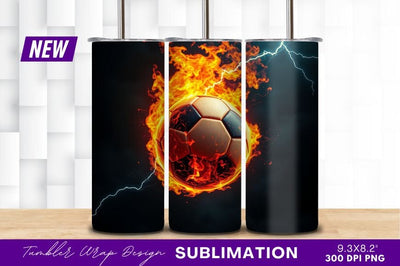 Fiery Soccer Ball In Space Illustration Sublimation Regulrcrative 