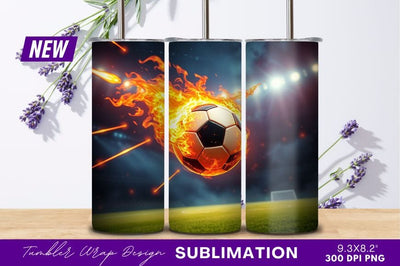 Fiery Soccer Ball On Stadium Background Sublimation Regulrcrative 
