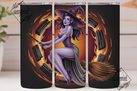 Fiery Witch 20oz Tumbler Wrap Sublimation sassyprint 