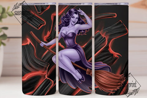 Fiery Witch 20oz Tumbler Wrap Sublimation sassyprint 