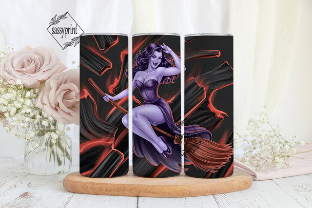 Fiery Witch 20oz Tumbler Wrap Sublimation sassyprint 