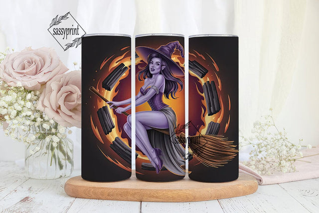 Fiery Witch 20oz Tumbler Wrap Sublimation sassyprint 