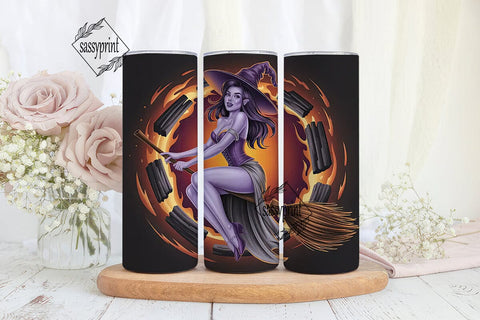 Fiery Witch 20oz Tumbler Wrap Sublimation sassyprint 