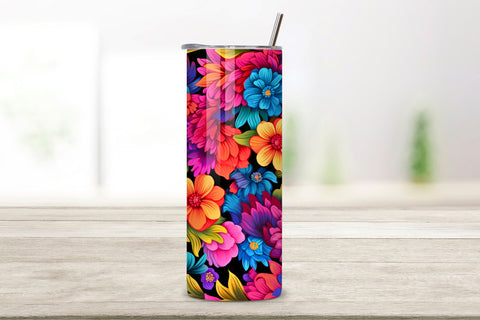 Fiesta Bloom Tumbler Wrap, Seamless PNG Wrap Sublimation FloridPrintables 