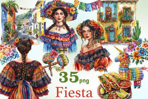 Fiesta Clipart | Cinco De Mayo PNG Bundle SVG GlamArtZhanna 