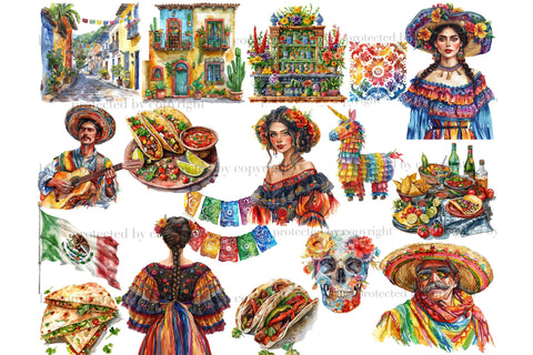 Fiesta Clipart | Cinco De Mayo PNG Bundle SVG GlamArtZhanna 