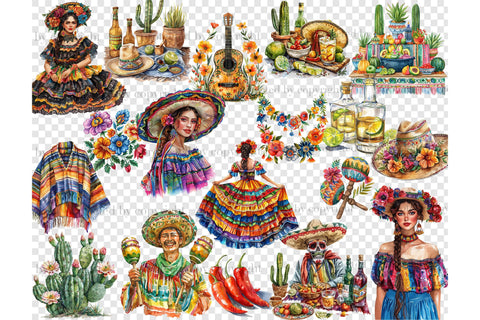 Fiesta Clipart | Cinco De Mayo PNG Bundle SVG GlamArtZhanna 