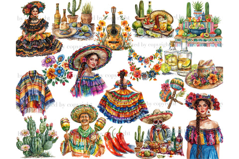 Fiesta Clipart | Cinco De Mayo PNG Bundle SVG GlamArtZhanna 