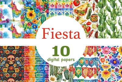 Fiesta Digital Papers | Mexico Pattern Digital Pattern GlamArtZhanna 