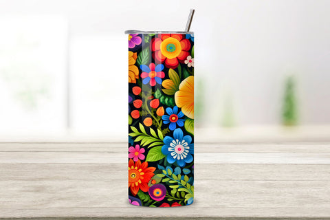 Fiesta Floral Tumbler Wrap, Seamless Design PNG, Floral Fiesta Tumbler Wrap, Seamless PNG Design Sublimation FloridPrintables 