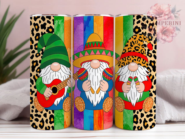 Fiesta Gnome Tumbler Wrap Design, Fiesta Tumbler Design, Cinco De Mayo Gift, Dia De Muertos Gnome, Colorful Gnome Tumbler, Hispanic Gnome Wrap, Mexican Folk Art Sublimation Sublimation Li Zamperini 