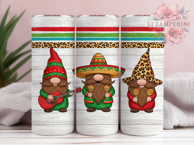 Fiesta Gnome Tumbler Wrap Design, Fiesta Tumbler Design, Cinco De Mayo Gift, Dia De Muertos Gnome, Colorful Gnome Tumbler, Hispanic Gnome Wrap, Mexican Folk Art Sublimation Sublimation Li Zamperini 