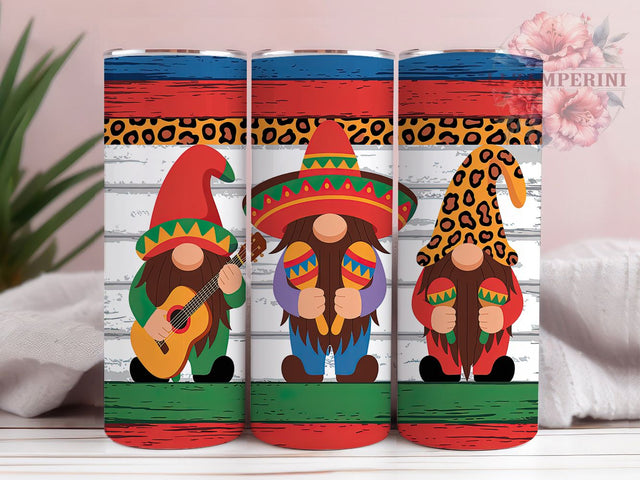 Fiesta Gnome Tumbler Wrap Design, Fiesta Tumbler Design, Cinco De Mayo Gift, Dia De Muertos Gnome, Colorful Gnome Tumbler, Hispanic Gnome Wrap, Mexican Folk Art Sublimation Sublimation Li Zamperini 