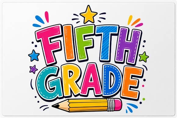 Fifth Grade PNG Colorful School Sublimation Design SVG BillahCrafts 