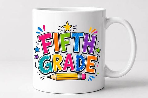 Fifth Grade PNG Colorful School Sublimation Design SVG BillahCrafts 