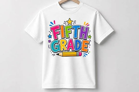 Fifth Grade PNG Colorful School Sublimation Design SVG BillahCrafts 