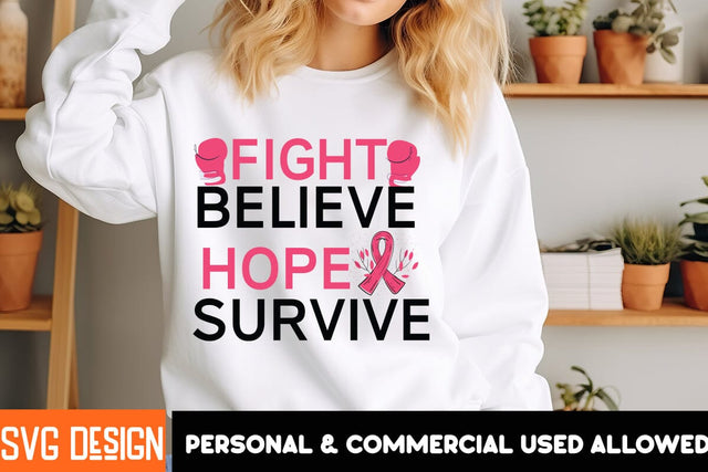 Fight Believe Hope Survive SVG Design, SVG BlackCatsMedia 