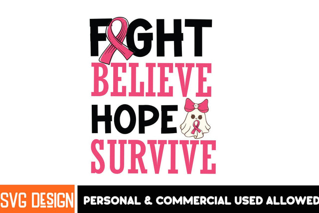 Fight Believe Hope Survive SVG Design,Breast Cancer SVG Bundle,Awareness Month SVG bundle,Breast Cancer Sublimation PNG SVG BlackCatsMedia 