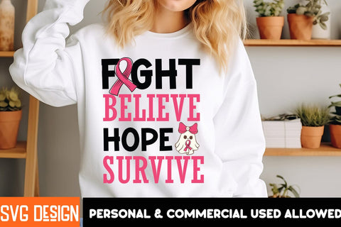 Fight Believe Hope Survive SVG Design,Breast Cancer SVG Bundle,Awareness Month SVG bundle,Breast Cancer Sublimation PNG SVG BlackCatsMedia 