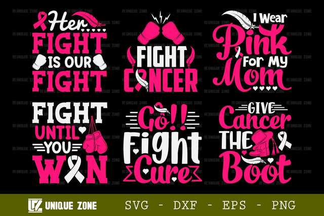Fight Cancer SVG Fight Until You Win Tshirt Bundle Breast Cancer Quote Design SVG Unique Zone 