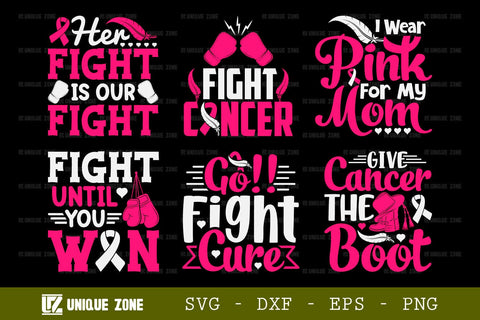 Fight Cancer SVG Fight Until You Win Tshirt Bundle Breast Cancer Quote Design SVG Unique Zone 