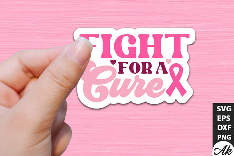 Fight for a cure Retro Stickers Design SVG akazaddesign 