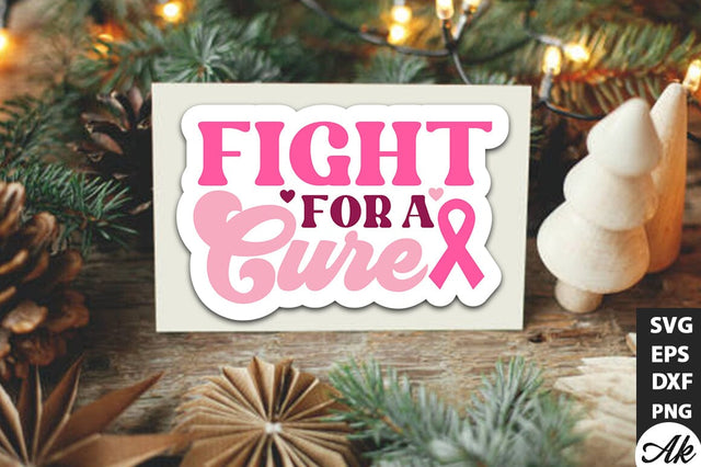 Fight for a cure Retro Stickers Design SVG akazaddesign 