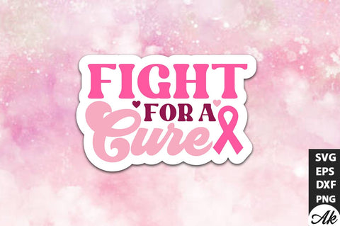 Fight for a cure Retro Stickers Design SVG akazaddesign 