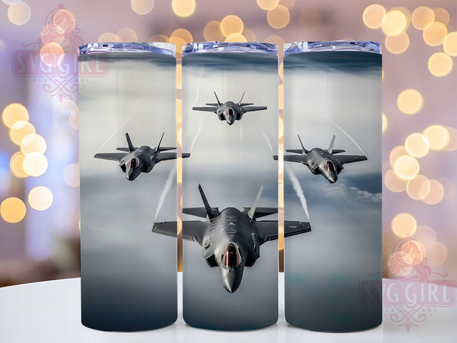 Fighter Jet Air Force Pilot Tumbler, Air Force Cup, 20Oz Tumbler Wrap, Sublimation Military Design, Aviation Lover Drinkware, Pilot Gift Mug Wrap, Jet Aircraft Tumbler Sublimation SvggirlplusArt 