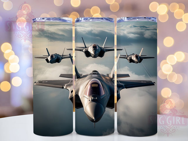 Fighter Jet Air Force Pilot Tumbler, Air Force Cup, 20Oz Tumbler Wrap, Sublimation Military Design, Aviation Lover Drinkware, Pilot Gift Mug Wrap, Jet Aircraft Tumbler Sublimation SvggirlplusArt 