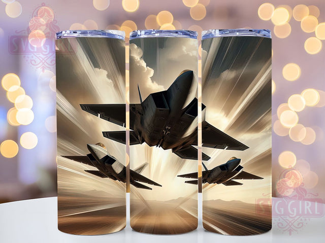 Fighter Jet Air Force Pilot Tumbler, Air Force Cup, 20Oz Tumbler Wrap, Sublimation Military Design, Aviation Lover Drinkware, Pilot Gift Mug Wrap, Jet Aircraft Tumbler Sublimation SvggirlplusArt 