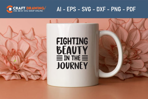 Fighting Beauty In The Journey Breast Cancer SVG, Pink Awareness Ribbon Svg, Heal Cancer Svg, Cancer Awareness Svg, Fight Cancer Svg, Cancer, Svg Files For Cricut SVG Debashish Barman 