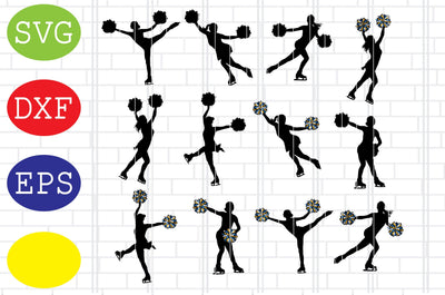 Figure Skating Cheerleaders Svg, Ice Skating Svg, Cheerleading Svg, Winter Sport Svg, Jpg, Eps, Dxf Files SVG DigitalSvgFiles 