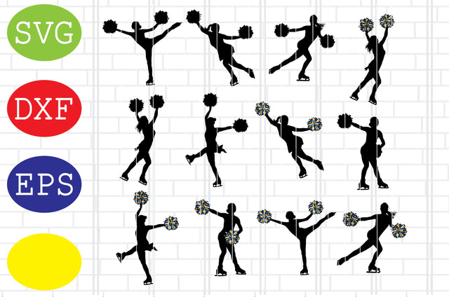 Figure Skating Cheerleaders Svg, Ice Skating Svg, Cheerleading Svg, Winter Sport Svg, Jpg, Eps, Dxf Files SVG DigitalSvgFiles 