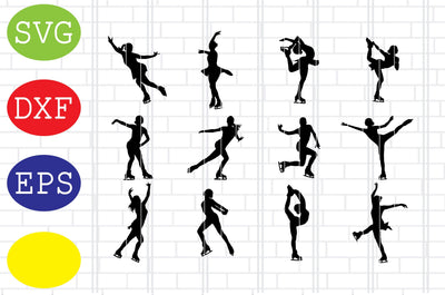 Figure Skating Svg, Ice Skating Svg, Winter Sport Svg, Jpg, Eps, Dxf Files SVG DigitalSvgFiles 