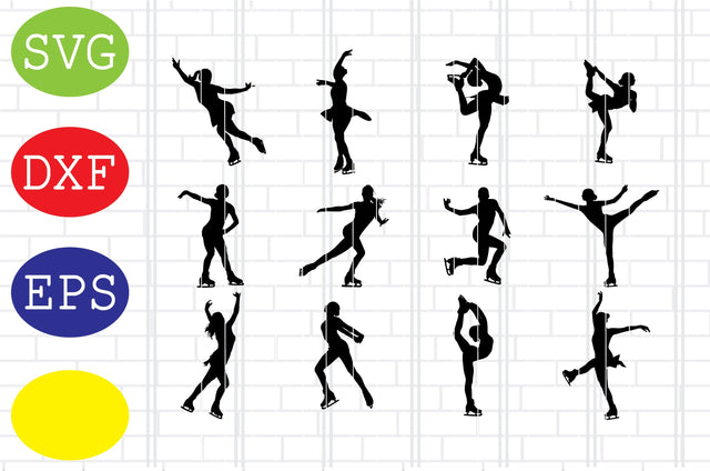 Figure Skating Svg, Ice Skating Svg, Winter Sport Svg, Jpg, Eps, Dxf Files SVG DigitalSvgFiles 