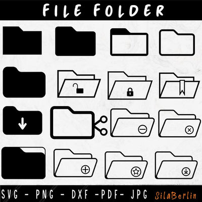 File Folder Svg, File Folder Vector Clipart, File Svg, Computer Clipart, Computer Folder SVG, Computer Design, SVG Files for Cricut SVG SilaBerlin 