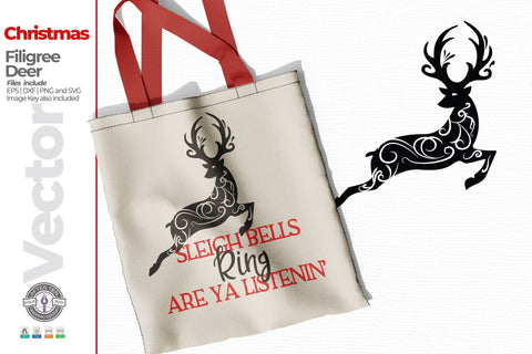Filigree Christmas Deer SVG AfterTenDesign 