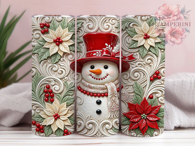 Filigree Christmas Snowman 20oz Tumbler, Filigree Christmas, Christmas Snowman, Filigree Snowman, Snowman Tumbler, Filigree Tumbler, 20oz Tumbler Wrap, Filigree Snowman PNG Sublimation Li Zamperini 