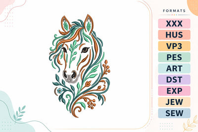 Filigree Floral Horse Embroidery Design Embroidery/Applique DESIGNS sg embroidery 